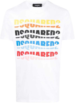 Dsquared2 Multicolor Logo Katoenen T-shirt Dsquared2 , Multicolor , Heren - L,S