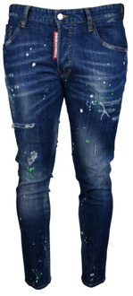 Dsquared2 Navy Blue Skater Slim-Fit Jeans Dsquared2 , Blue , Heren - L