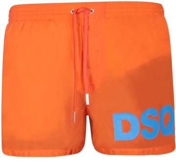 Dsquared2 Oranje Logo Zwembroek Dsquared2 , Orange , Heren - M,S