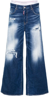 Dsquared2 Pantalon 5 Zakken Jeans Dsquared2 , Blue , Dames - Xs,3Xs,2Xs