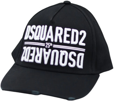 Dsquared2 Pet met logoborduring Zwart - 1 maat