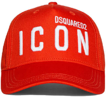 Dsquared2 Rode Geborduurde Baseballpet met Dsquared2 Icon Logo Dsquared2 , Red , Unisex - ONE Size