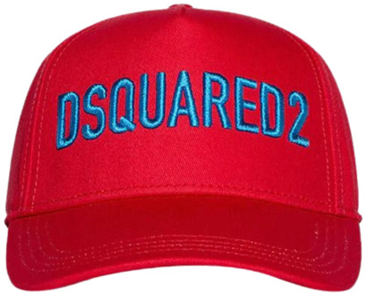 Dsquared2 Rode Hoed met Logo Borduursel Dsquared2 , Red , Unisex