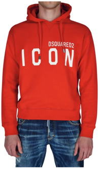 Dsquared2 Rode Hoodie - Icon Dsquared2 , Red , Heren - S