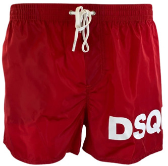 Dsquared2 Rode Logo Zwembroek Dsquared2 , Red , Heren - 2Xl,M