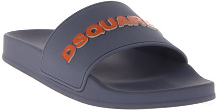 Dsquared2 Rubberen slippers met logo Grijs