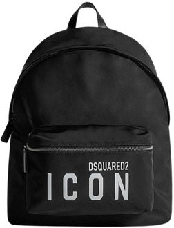 Dsquared2 Rugzak met bedrukt logo Dsquared2 , Black , Unisex - ONE Size