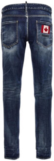 Dsquared2 Skater Jean Canadese vlagbadge Blue Wash Jeans Blauw