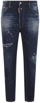 Dsquared2 Slim-fit Jeans met Stijlvolle Achterprint Dsquared2 , Blue , Heren - 2Xl,S