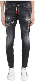 Dsquared2 Slim-Fit Skater Jeans in Zwarte Wassing Dsquared2 , Black , Heren - L,M,S
