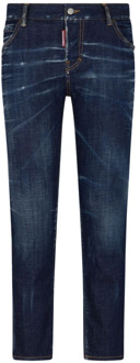 Dsquared2 Smal Gesneden Indigo Blauwe Jeans Dsquared2 , Blue , Dames - M,S,Xs,2Xs