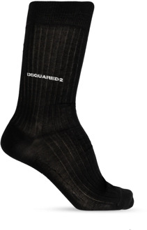 Dsquared2 Sokken met logo Dsquared2 , Black , Heren - 2Xl,Xl,L,S
