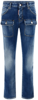 Dsquared2 Stijlvolle Comfortabele Straight Jeans Dsquared2 , Blue , Dames - Xs,2Xs