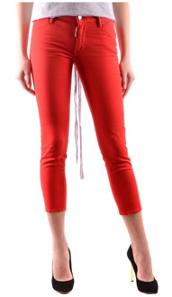 Dsquared2 Stijlvolle Cropped Jeans voor Vrouwen Dsquared2 , Red , Dames - S