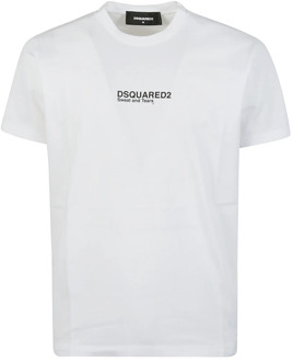 Dsquared2 Stijlvolle Mini Log Cool T-Shirt Dsquared2 , White , Heren - 2Xl,Xl,M,S