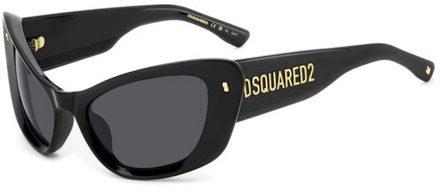 Dsquared2 Stijlvolle zonnebril met vintage uitstraling Dsquared2 , Black , Dames - 57 MM