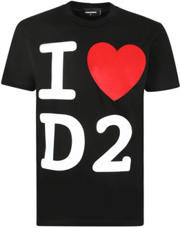 Dsquared2 Stijlvolle Zwarte T-shirt voor Heren Dsquared2 , Black , Heren - XS