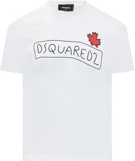 Dsquared2 Supercrew T-shirt met logoprint Wit