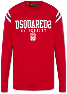 Dsquared2 T-shirt met lange mouwen Dsquared2 , Red , Heren - 2Xl,Xl,L,M