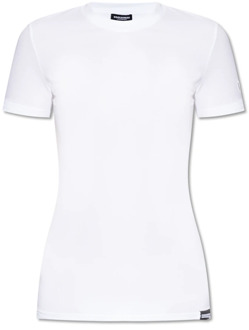 Dsquared2 T-shirt met logo Dsquared2 , White , Dames - Xl,L,M