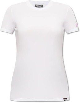 Dsquared2 T-shirt met logo Dsquared2 , White , Dames - Xl,L