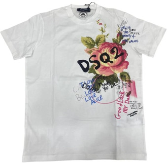 Dsquared2 T-shirt voor dames - Comfort en stijl Dsquared2 , White , Dames - XS