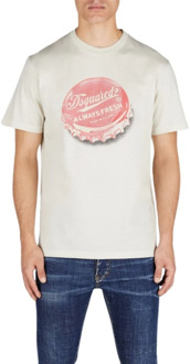Dsquared2 T-Shirts Dsquared2 , Beige , Heren - M,S