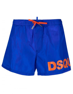 Dsquared2 Trendy Blauw en Oranje Zwembroek Dsquared2 , Blue , Heren - Xl,L