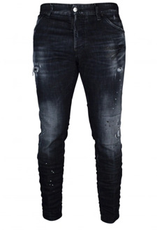 Dsquared2 Trendy Zwarte Slim-Fit Jeans Dsquared2 , Black , Heren - XS