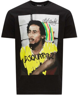 Dsquared2 Unisex Volwassen Bob Marley Logo T-Shirt (Zwart)