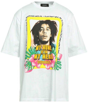 Dsquared2 Unisex Volwassen Mijn Thuis Is In Mijn Hoofd Bob Marley T-Shirt (Wit) - L