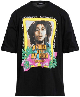 Dsquared2 Unisex Volwassen Mijn Thuis Zit In Mijn Hoofd Bob Marley T-Shirt (Zwart) - S