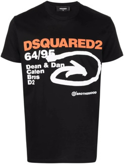 Dsquared2 Urban Maxi Print Katoenen T-Shirt Dsquared2 , Black , Heren - L