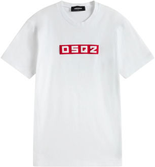 Dsquared2 Veelzijdig Wit Katoenen T-Shirt Dsquared2 , White , Heren - Xl,L,M