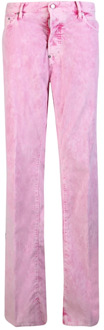 Dsquared2 Velvet Corduroy Tie-Dye Roadie Jeans Dsquared2 , Pink , Heren - M