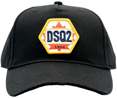 Dsquared2 Verstelbare Patch Baseball Cap Dsquared2 , Black , Unisex - ONE Size