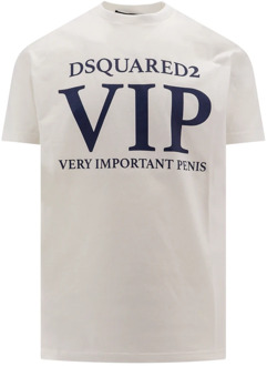 Dsquared2 Vintage Look Katoenen T-Shirt Dsquared2 , White , Heren - 2Xl,Xl,L,M,S