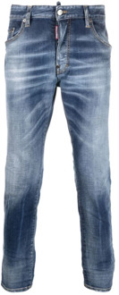 Dsquared2 Whiskered Slim-Fit Denim Jeans Dsquared2 , Blue , Heren - M,S,Xs