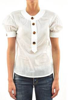 Dsquared2 Witte Dames Geknoopte Blouse Mod.S75DL0183S35278010 Dsquared2 , White , Dames