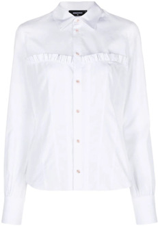 Dsquared2 Witte Gerimpelde Blouse Dsquared2 , White , Dames - S