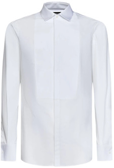 Dsquared2 Witte Katoenen Overhemd met Plastron Detail Dsquared2 , White , Heren - Xl,L,M