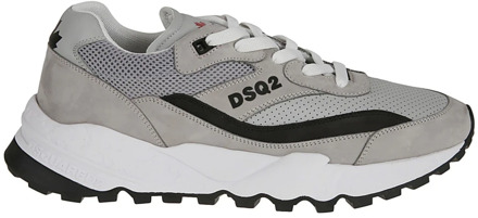 Dsquared2 Witte Leren Sneakers met Geperforeerd Detail Dsquared2 , White , Heren - 40 EU