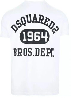 Dsquared2 Witte T-shirt met Stijl/Model Naam Dsquared2 , White , Heren - XL