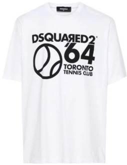 Dsquared2 Witte T-shirts en Polos Dsquared2 , White , Heren - 2Xl,Xl,L,M,S
