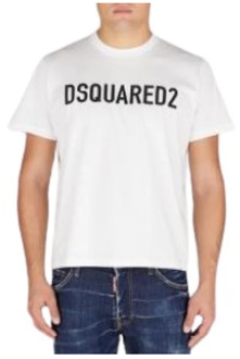 Dsquared2 Witte T-shirts en Polos Dsquared2 , White , Heren - S