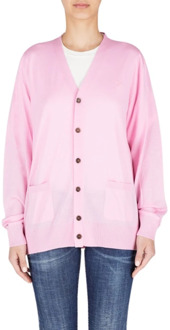Dsquared2 Wollen vest met relaxed-fit en geborduurd logo Dsquared2 , Pink , Dames - XS