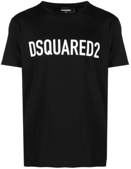 Dsquared2 Zwart Logo-print T-shirt Dsquared2 , Black , Heren - Xl,L