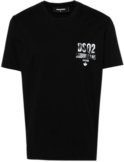 Dsquared2 Zwarte Cool Fit Tee - T-shirts en Polos Dsquared2 , Black , Heren - 2Xl,Xl,L,M,S