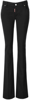 Dsquared2 Zwarte Flare Jeans met Medium Taille Dsquared2 , Black , Dames - M,Xs