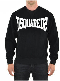 Dsquared2 Zwarte Katoenen Logo Sweatshirt Mod. S71Gu0379 S25427 900 Dsquared2 , Black , Heren - 2Xl,Xl